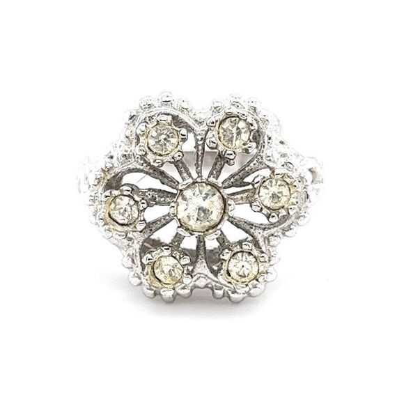 Vintage Rhinestones 18k HGE Luxury Flower - Picture 1 of 5